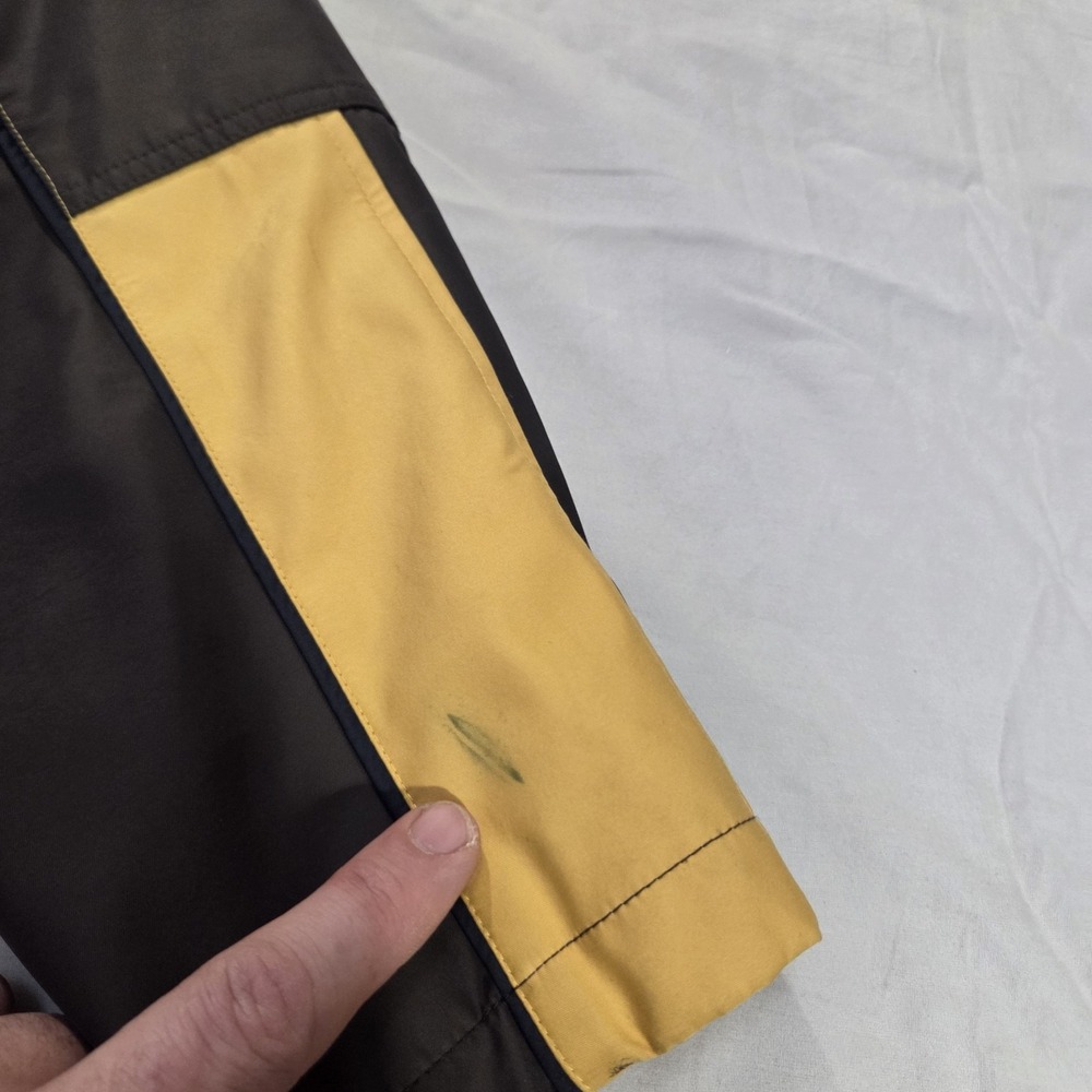 Cole Haan Quilt Lined Men's Winter Coat‎ Jacket Size Large Black Yellow Stripe - Picture 6 of 15